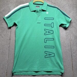 Kappa Italia Polo Shirt Boys Short Sleeve Graphic Logo Green Size 12